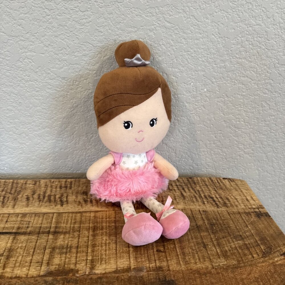 Spark Create Imagine BALLERINA Brunette Princess Pink White 13" Soft Plush Doll - Picture 2 of 7